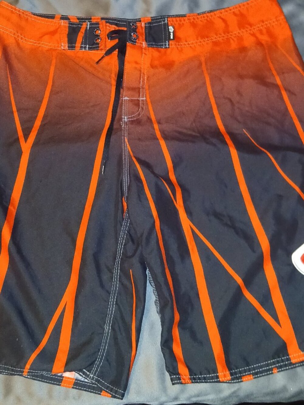 Fox Racing Mens Board Shorts Size 38 Red Cargo Pocket Drawstring 100% Polyester